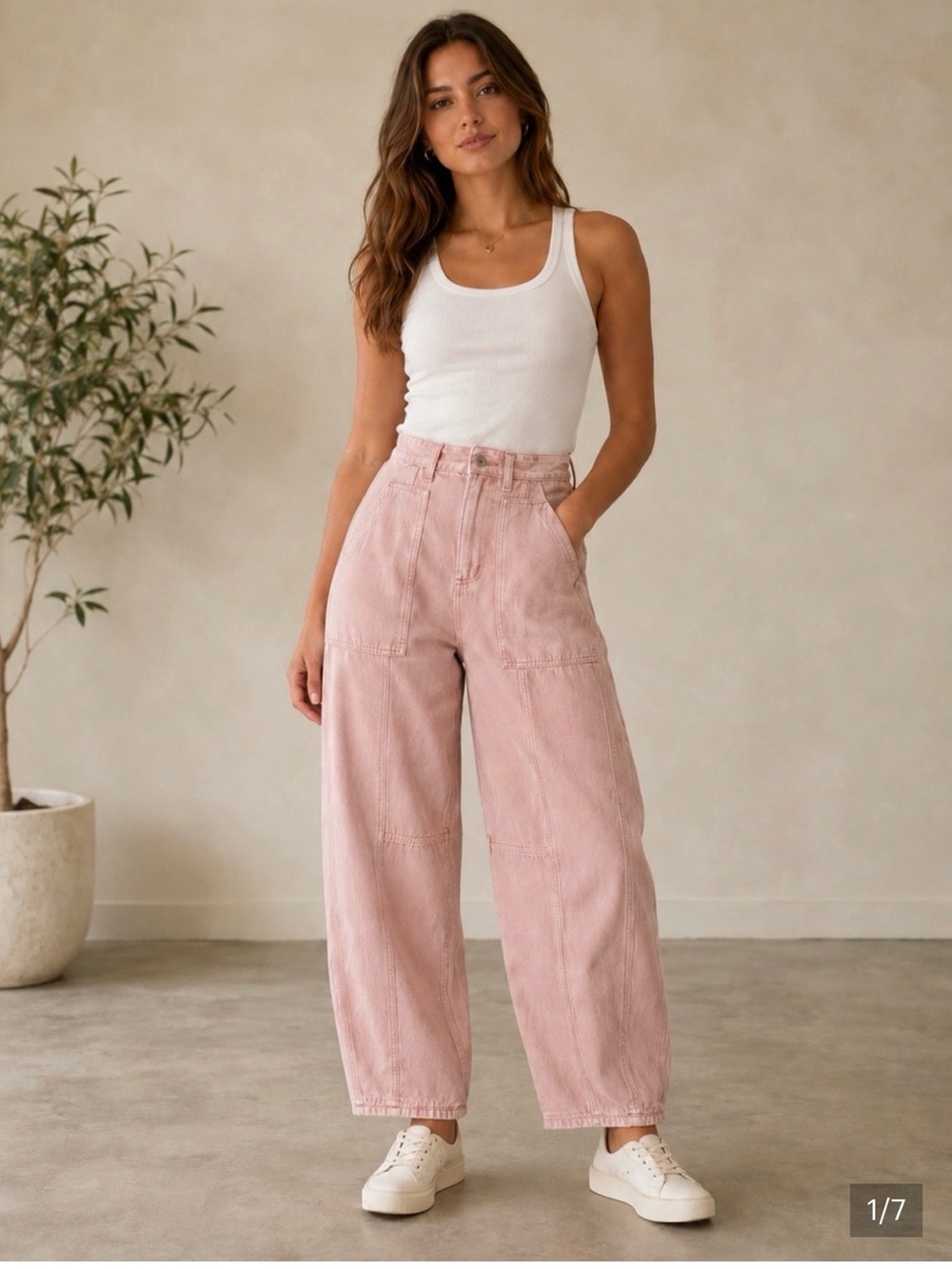 Universal Thread Blush Pink High-Rise Wide-Leg Utility Pants